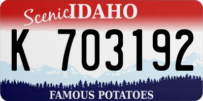 ID license plate K703192