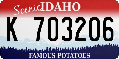 ID license plate K703206
