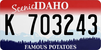 ID license plate K703243