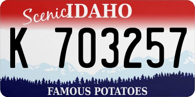 ID license plate K703257