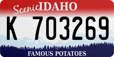 ID license plate K703269