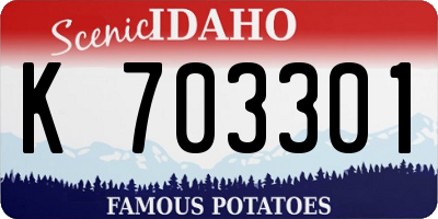 ID license plate K703301