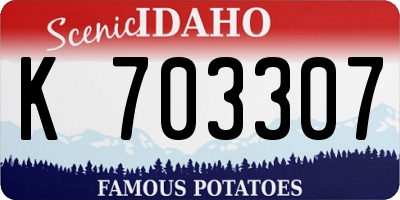 ID license plate K703307
