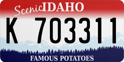 ID license plate K703311
