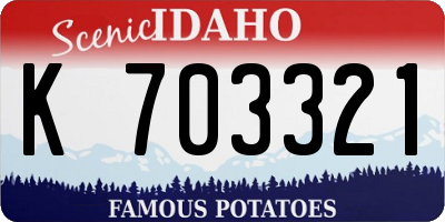 ID license plate K703321