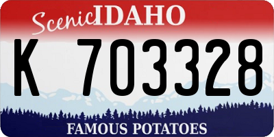 ID license plate K703328
