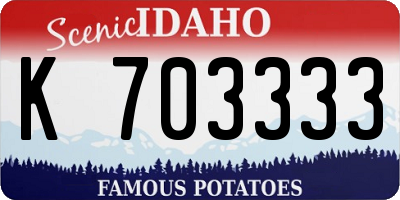 ID license plate K703333