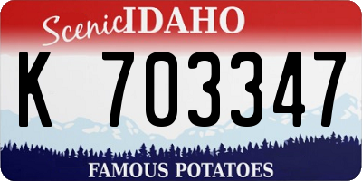 ID license plate K703347