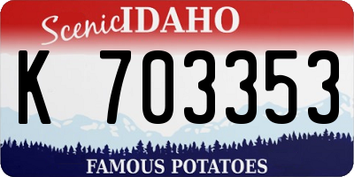 ID license plate K703353