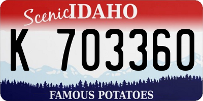 ID license plate K703360