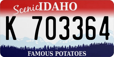 ID license plate K703364