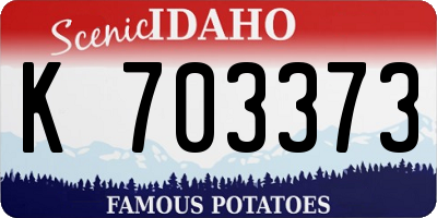 ID license plate K703373