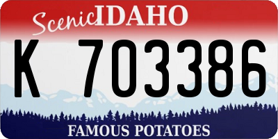 ID license plate K703386
