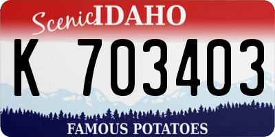 ID license plate K703403