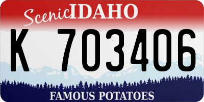ID license plate K703406