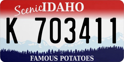 ID license plate K703411