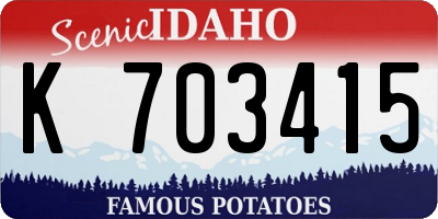 ID license plate K703415