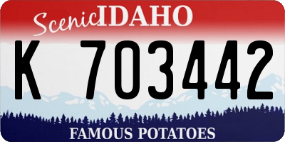 ID license plate K703442