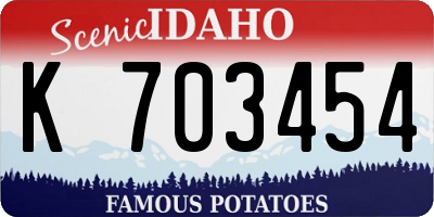 ID license plate K703454