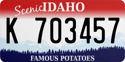 ID license plate K703457