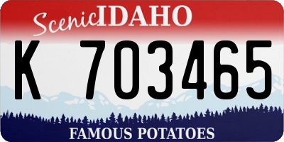 ID license plate K703465