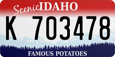 ID license plate K703478