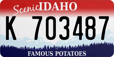 ID license plate K703487