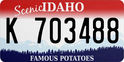 ID license plate K703488