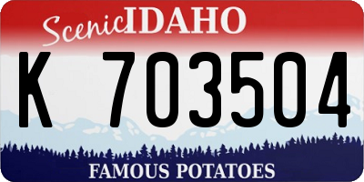 ID license plate K703504