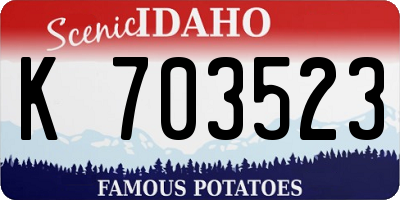 ID license plate K703523