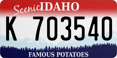 ID license plate K703540