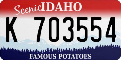 ID license plate K703554