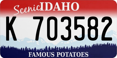 ID license plate K703582