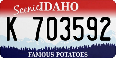 ID license plate K703592