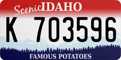 ID license plate K703596