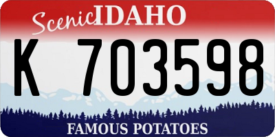 ID license plate K703598