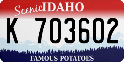 ID license plate K703602