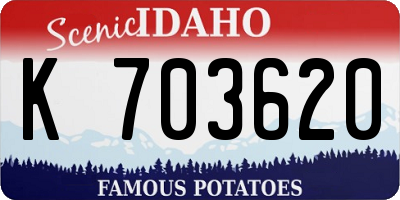 ID license plate K703620