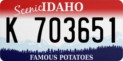 ID license plate K703651