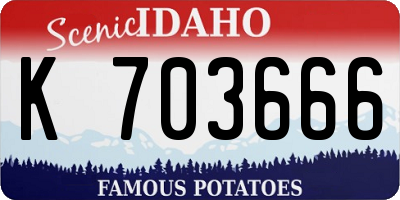 ID license plate K703666