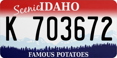 ID license plate K703672