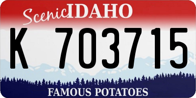 ID license plate K703715