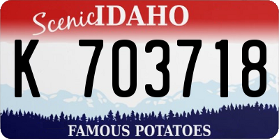 ID license plate K703718