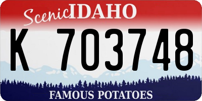 ID license plate K703748