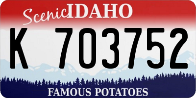 ID license plate K703752
