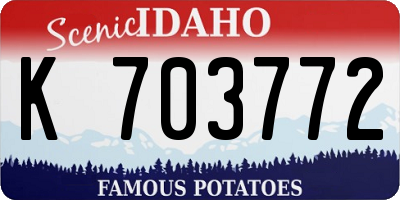 ID license plate K703772