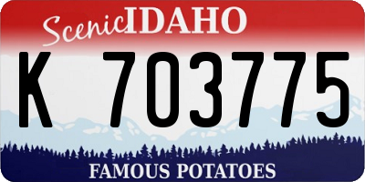 ID license plate K703775