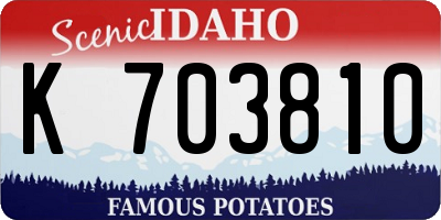 ID license plate K703810