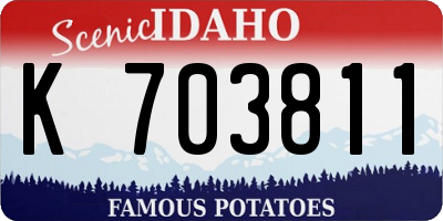 ID license plate K703811