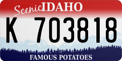 ID license plate K703818